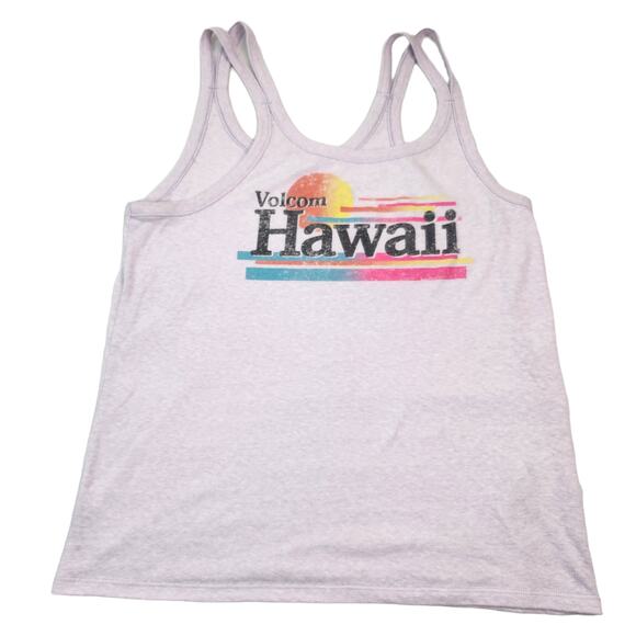 Volcom Tank Top Womens Medium Lilac Lavendar Purple Neon Rainbow Strappy Hawaii - Picture 3 of 10